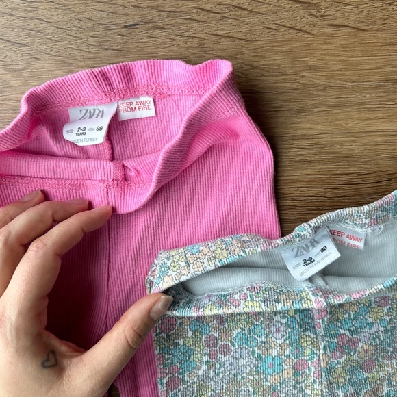 Zara Kids | Pink and Floral Biker Shorts - Picture 3 of 3